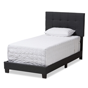 Baxton Studio Brookfield Modern and Contemporary Charcoal Grey Fabric Twin Size Bed